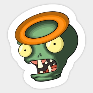 Green Zombie Face Sticker